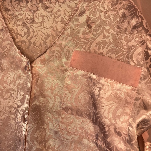 Cacique Pink Pajama Top Sexy  M Loungewear Sheer Satin. - Picture 5 of 5